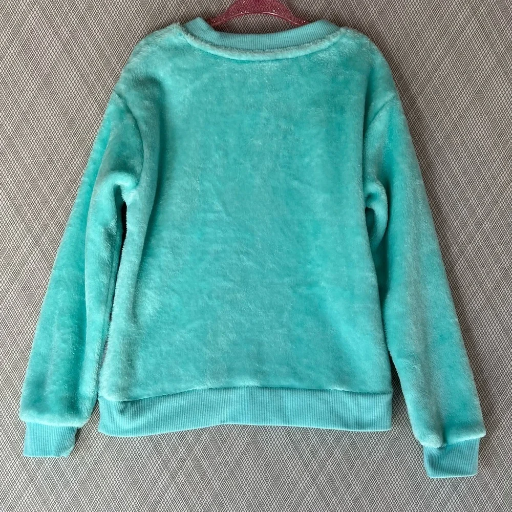 Disney 100 - Cozy Princess Graphic teal pullover Sweater - Size S (6)